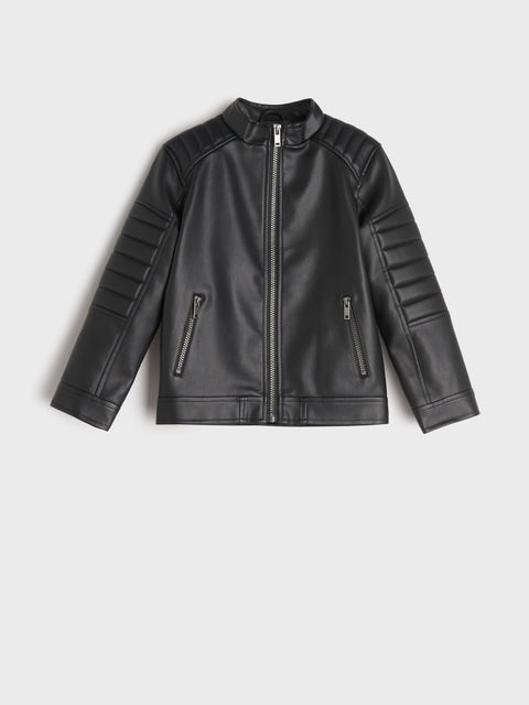 Sinsay Boy's Black Imitation Leather Jacket | Sinsay In Lebanon