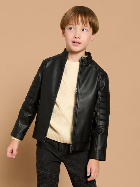Sinsay Boy's Black Imitation Leather Jacket | Sinsay In Lebanon