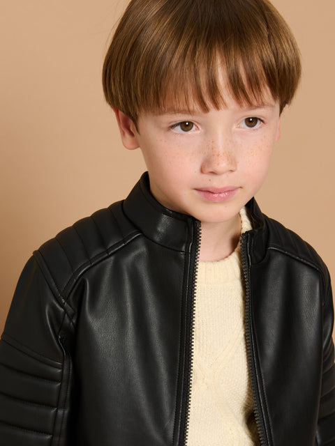 Sinsay Boy's Black Imitation Leather Jacket | Sinsay In Lebanon