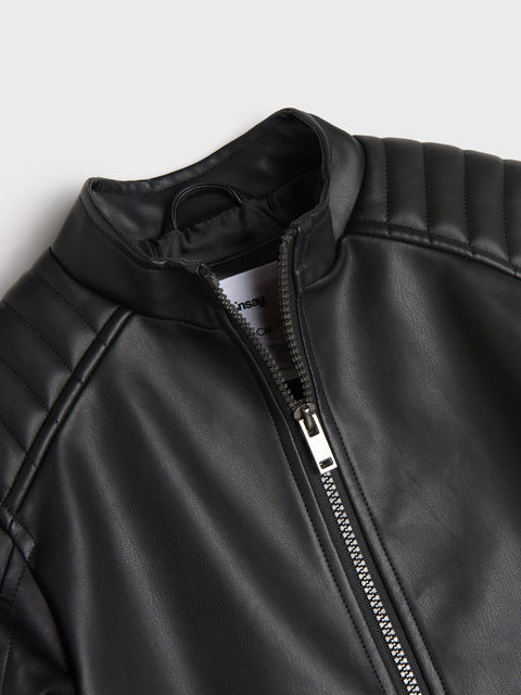 Sinsay Boy's Black Imitation Leather Jacket | Sinsay In Lebanon
