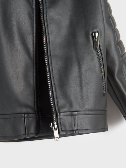 Sinsay Boy's Black Imitation Leather Jacket | Sinsay In Lebanon