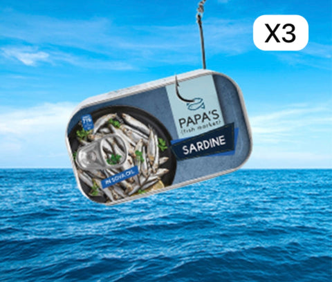 Papa’s Sardines In Vegetable Oil 125gx3