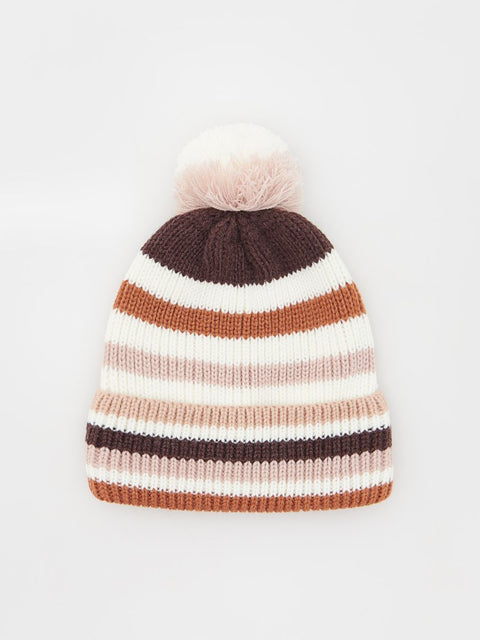 Reserved Girl's Brown Multicolor Knitted Hat | Reserved In Lebanon