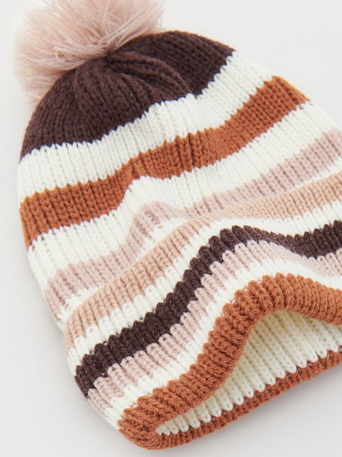 Reserved Girl's Brown Multicolor Knitted Hat | Reserved In Lebanon