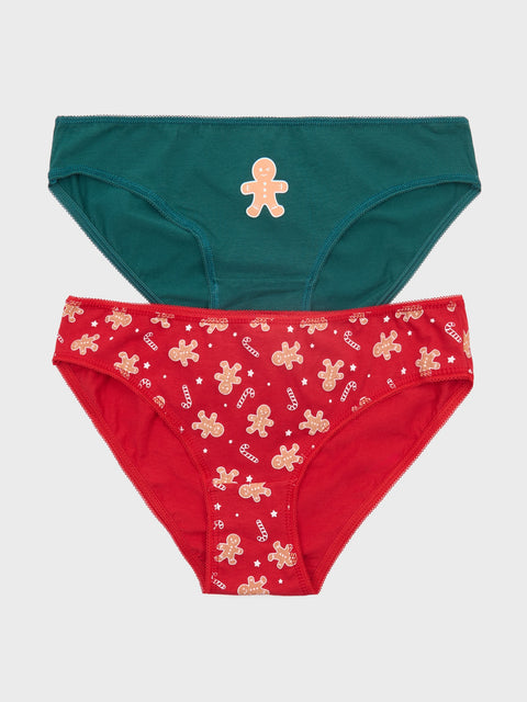 Sinsay Women's Red/Dark Green Christmas Panties 2-pack | Sinsay In Lebanon