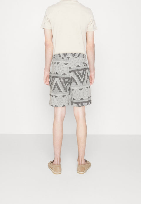 Redefined Rebel Men's White & Dark Gray Marl Pattern Printed Shorts | Redefined Rebel In Lebanon
