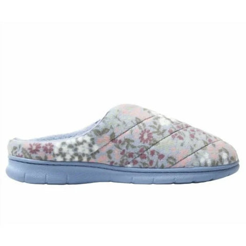 Floral patterned slipper on a white background