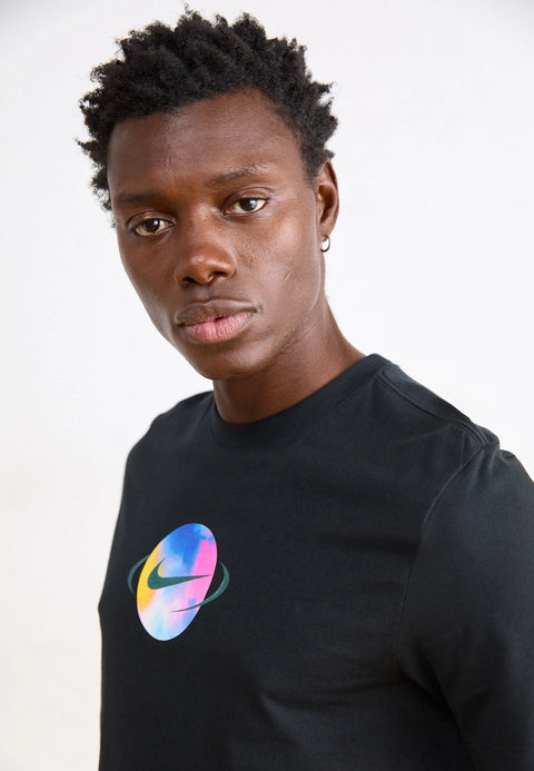 Nike Men's Black Sportswear Swoosh Cosmic Print T-Shirt | Nike In Lebanon