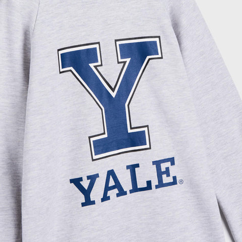 Gray dress with a blue 'Y' and 'YALE' text on a white background