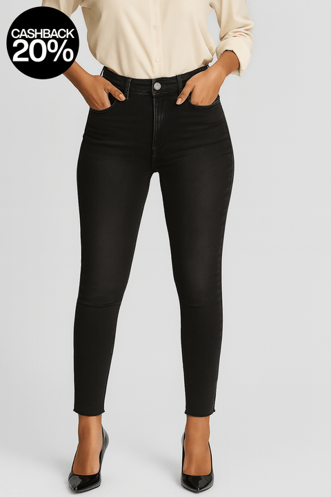 Forever 21 Women's Black Mom High Rise Tapered Leg Jeans | Forever 21 In Lebanon