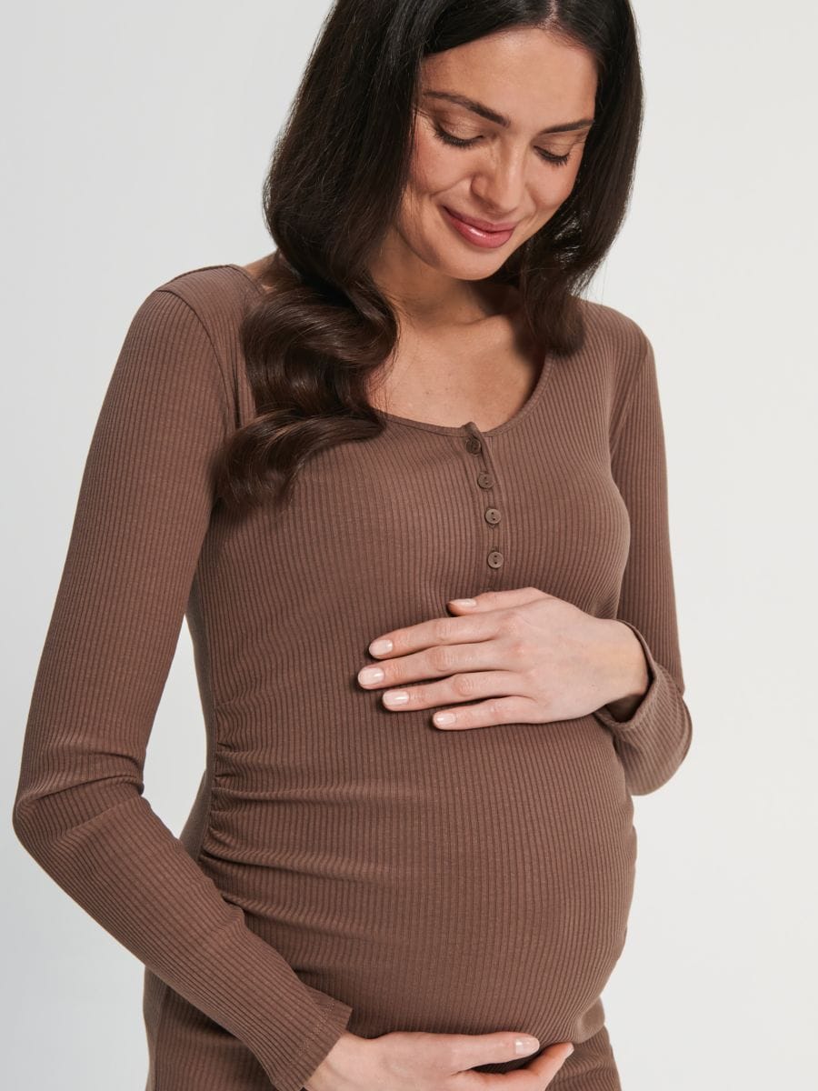Sinsay Women's Dark Brown Maternity Dress | Sinsay In Lebanon