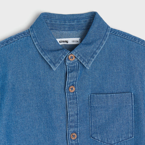 Sinsay Boy's Blue Long Sleeve Denim Shirts | Sinsay In Lebanon