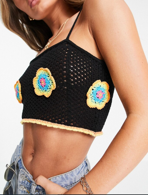 ASOS DESIGN Women's Black Crop Top ANF1363