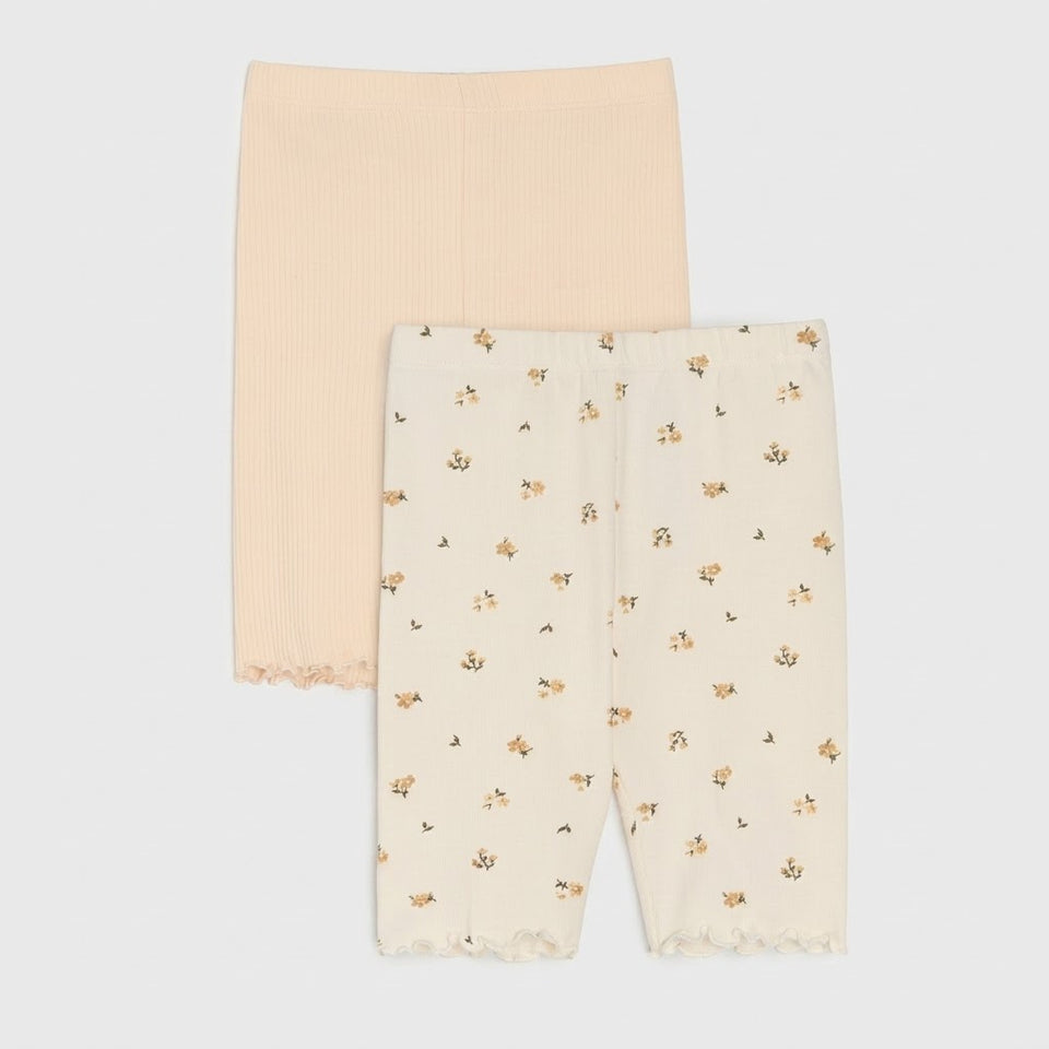 Sinsay Girl's Beige & Cream Floral Printed 2-Pack Short