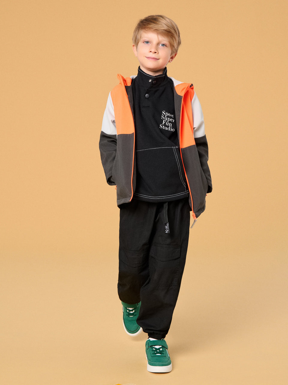 Sinsay Boy's Orange/Grey Hooded Jacket| Sinsay in Lebanon