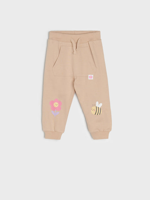 Sinsay Baby Girl's Beige Sweatpants With A Print | Sinsay In Lebanon