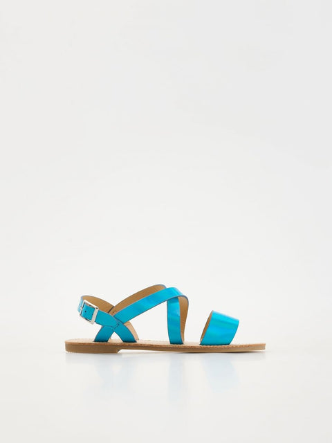 Reserved Girl's Blue Neon Flat Sandal |Reserved In Lebanon