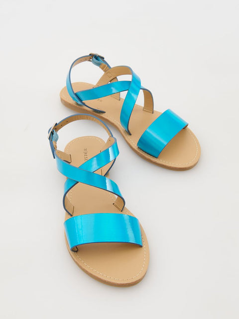 Reserved Girl's Blue Neon Flat Sandal |Reserved In Lebanon