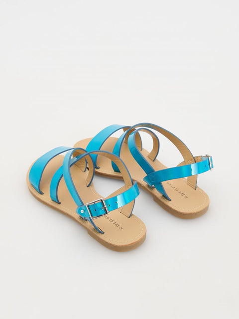 Reserved Girl's Blue Neon Flat Sandal |Reserved In Lebanon