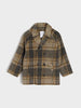 Sinsay Boys Brown & Grey Checked Double-Breasted Coat | Sinsay in Lebanon