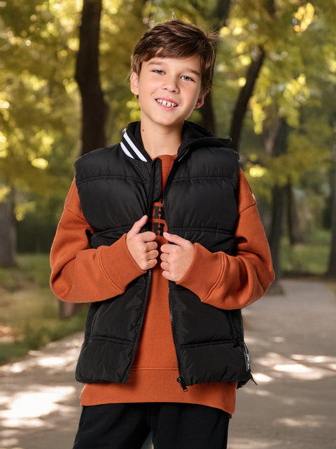 Sinsay Boy's Black Hooded Vest|Sinsay In Lebanon