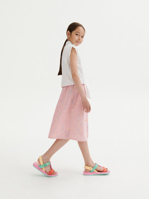Reserved Girl's Pink Striped Buttoned Skirt |Reserved In Lebanon