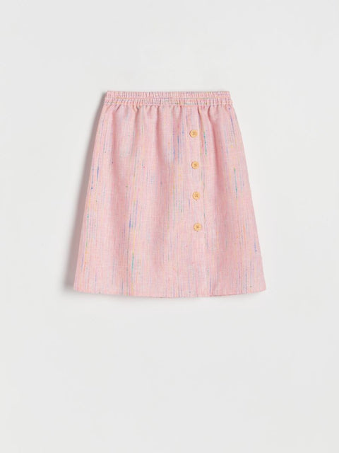 Reserved Girl's Pink Striped Buttoned Skirt |Reserved In Lebanon