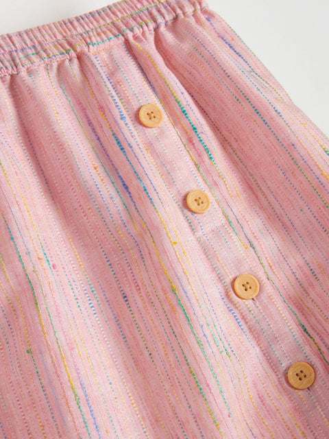 Reserved Girl's Pink Striped Buttoned Skirt |Reserved In Lebanon