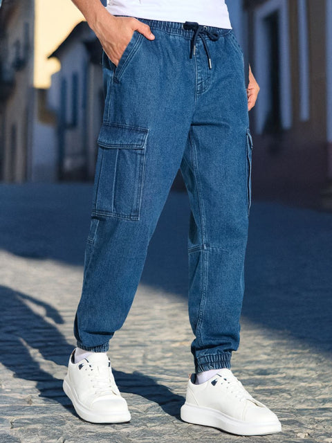 Sinsay Men's Navy Cargo Jogger Jeans | Sinsay In Lebanon