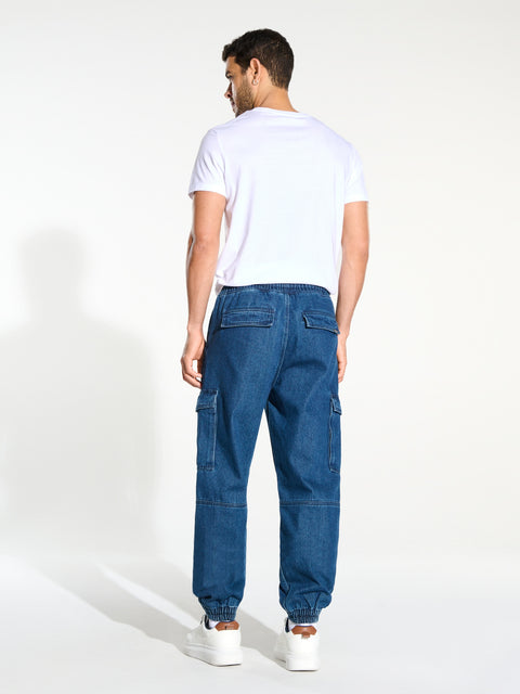 Sinsay Men's Navy Cargo Jogger Jeans | Sinsay In Lebanon