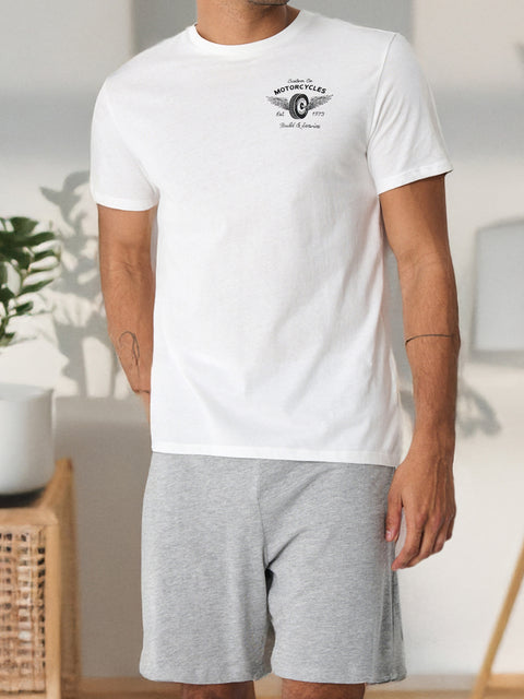 Sinsay Men's Grey/White Two-piece Pajama Set | Sinsay in Lebanon