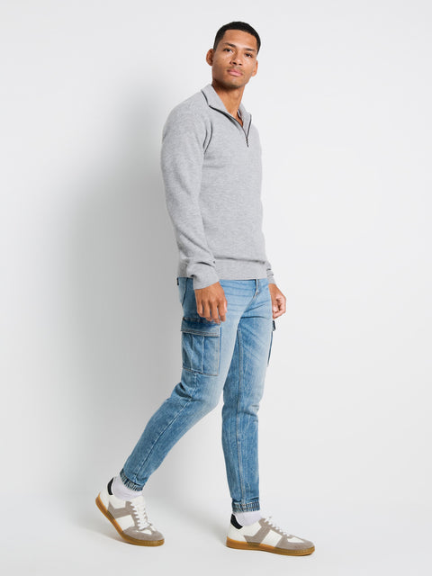 Sinsay Men's  Blue Denim Cargo Jeans  | Sinsay in Lebanon