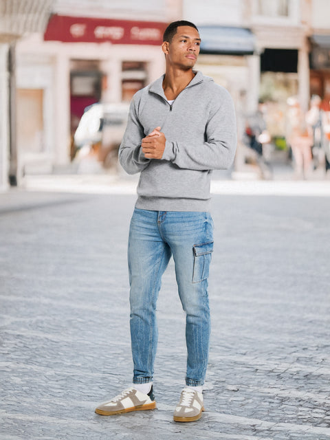 Sinsay Men's  Blue Denim Cargo Jeans  | Sinsay in Lebanon