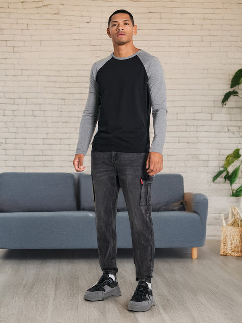 Sinsay Men's Washed Black Cargo Pockets Jogger|Sinsay In Lebanon