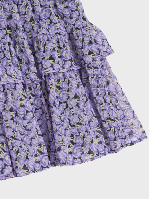 Purple floral skirt on a white background