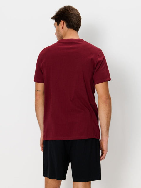 Sinsay Men's Burgundy & Black Short Pajama Set Of 2pcs | Sinsay In Lebanon