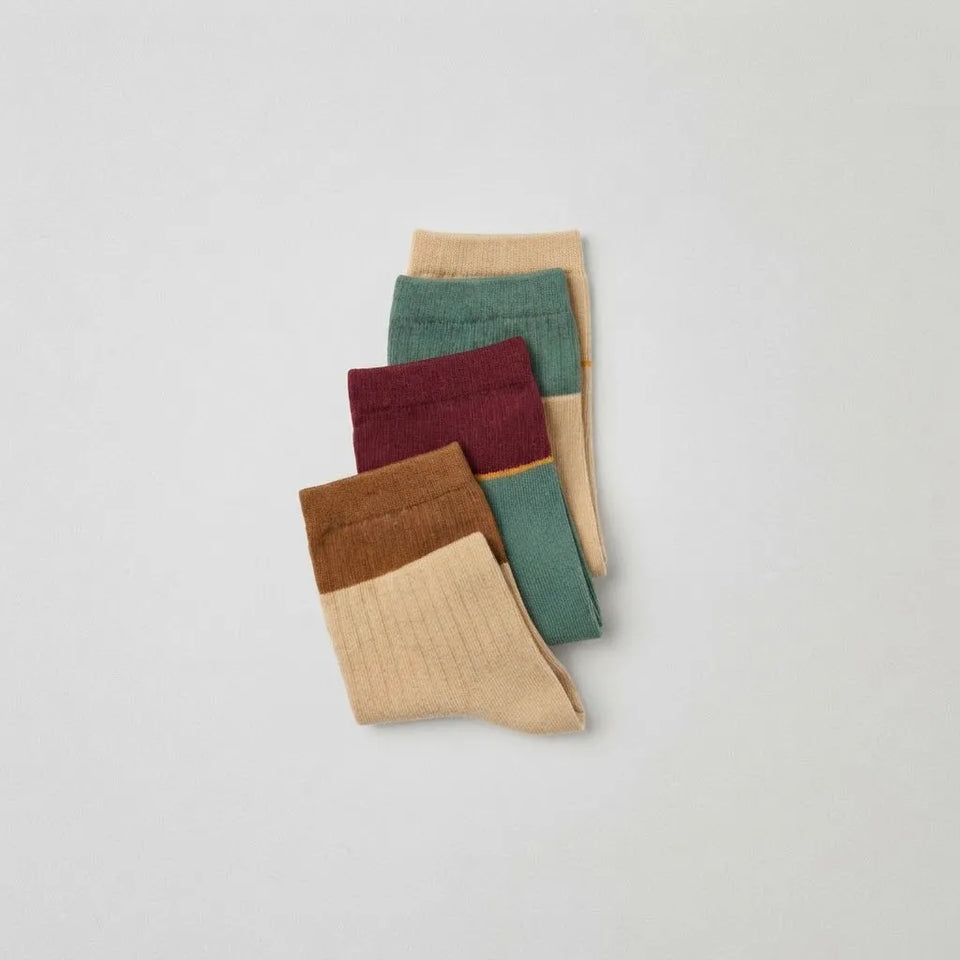 Sinsay Boy's Multicolor Earthy Tones Featuring 5-Pairs of Ankle Socks