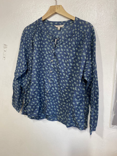Lucky Brand Women's Navy Floral Printed Detail Blouse| Lucky Brand In Lebanon