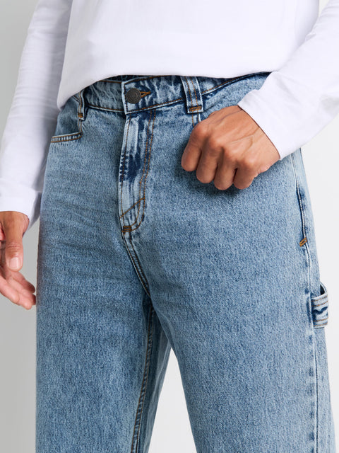 Sinsay Men's Blue Wash Effect Ruched Edges Jogger|Sinsay In Lebanon