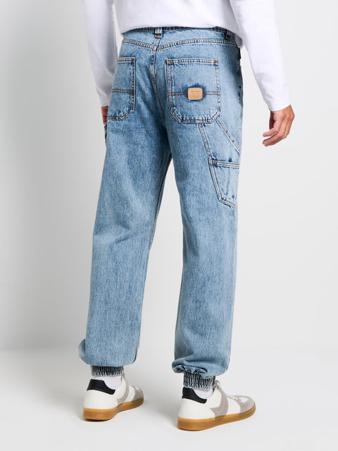 Sinsay Men's Blue Wash Effect Ruched Edges Jogger|Sinsay In Lebanon