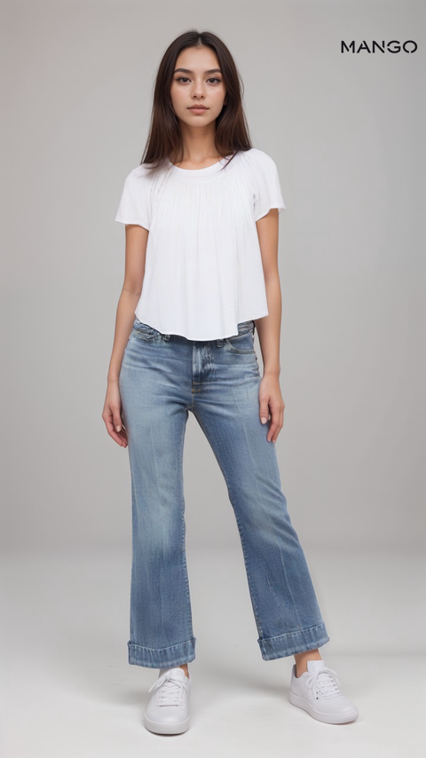 Mango Women's White Off-Shoulder Short-Sleeve T-Shirt | Mango in Lebanon