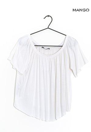 Mango Women's White Off-Shoulder Short-Sleeve T-Shirt | Mango in Lebanon