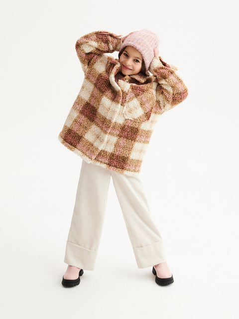 Reserved Girl's Off White High-Waisted Corduroy Pant | Reserved In Lebanon