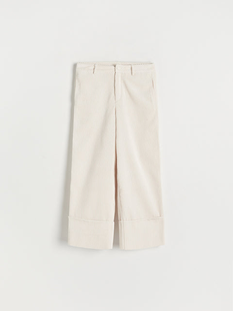 Reserved Girl's Off White High-Waisted Corduroy Pant | Reserved In Lebanon