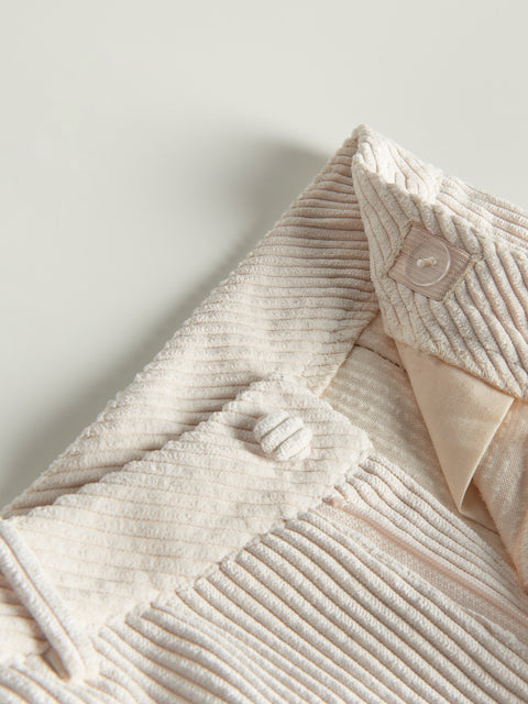Reserved Girl's Off White High-Waisted Corduroy Pant | Reserved In Lebanon