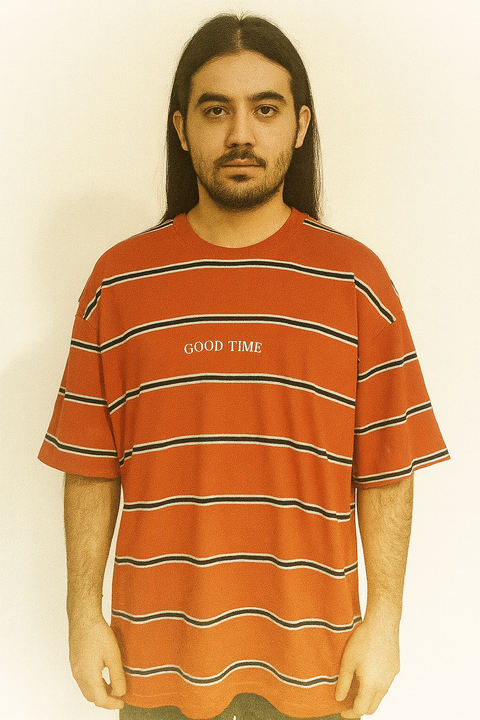 Forever 21 Men's Orange Striped Crew Neck T-Shirt | Forever 21 In Lebanon