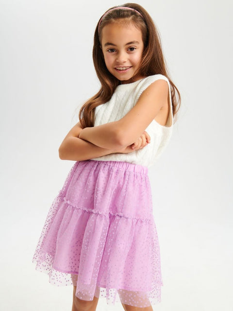 Sinsay Girl's Lilac Polka Dot Tulle Skirt | Sinsay In Lebanon