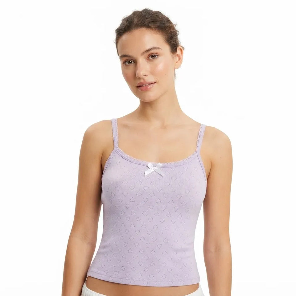 Self Esteem Women's Purple Ribbed Knit Camisole