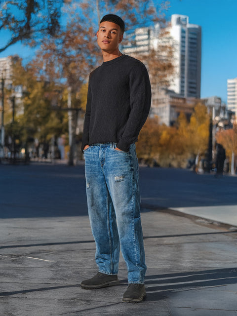 Sinsay Men's Blue Ripped Jeans With Washed Effect | Sinsay In Lebanon