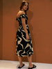 Sinsay Women's Black & Beige Cotton Midi Dress | Sinsay In Lebanon